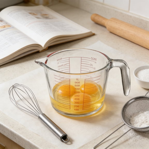 geerera 1L Glass Measuring Cup, Heat-Resistant Cup for Baking, Cooking & Liquid Measuring