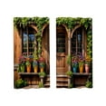 thumbnail image 1 of geerera 2-Pack Outdoor Waterproof Curtains - Retro Green Plant & Flower Design, Courtyard Patio Panel Set for Porch, Garden & Balcony Decor, 1 of 6