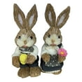 thumbnail image 1 of geerera 2-Pack Standing Woven Easter Bunny Figurines,9 Inch Decorative Sisal Rabbit Statues for Office Kitchen Farmhouse Spring Home Decor, 1 of 6