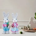 thumbnail image 1 of geerera 2-Pack Standing Woven Easter Bunny Figurines,9 Inch Decorative Sisal Rabbit Statues for Office Kitchen Farmhouse Spring Home Decor, 1 of 6
