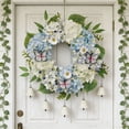 thumbnail image 1 of geerera 20" Easter Wreath, Hydrangea Wreath with Butterflies, Front Door Wreath for Spring Decor(No string lights included), 1 of 6