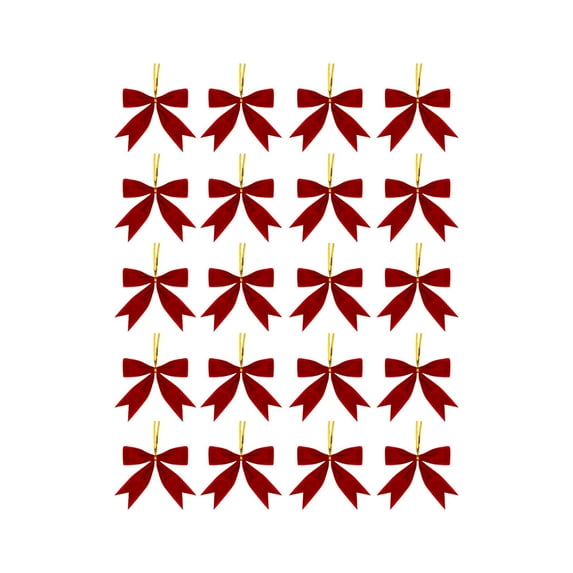 geerera 20-Pack Small Velvet Christmas Bows, Red Twist Tie Bow Decor, for Gift Wrapping, Tree Ornaments, Craft Projects, Wedding Party Favors