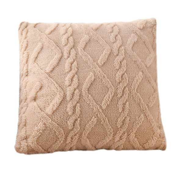 geerera 20x20 Inch Faux Wool Pillow, Farmhouse Plush Square Cushion, Boho Decorative Throw Pillow for Living Room Sofa Decor