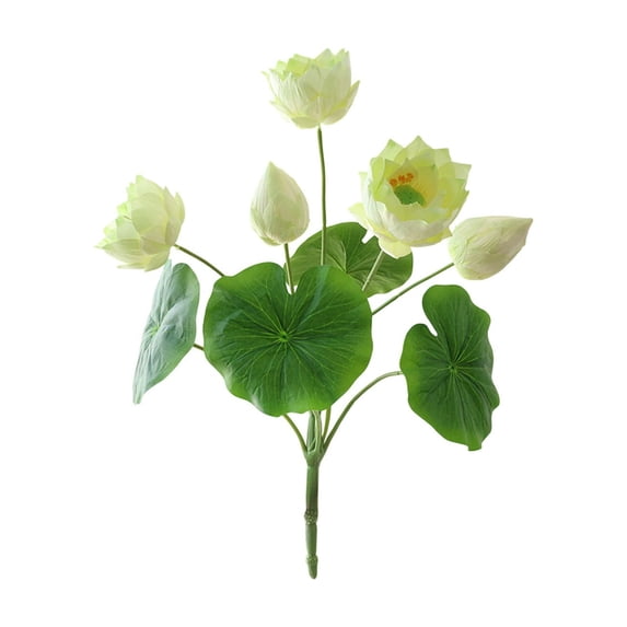 geerera 22.4" Artificial Lotus Flower Bouquet, Realistic Silk Water Lily Arrangement for Home Decor, Wedding, Party Centerpieces