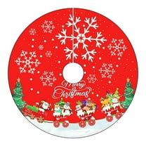 geerera 23.6 Inch Christmas Tree Skirt with Santa and Snowflake Design, Decorative Tree Bottom Cover, Holiday Tree Skirt, for Festive Display, Home Decor, Gift Wrapping