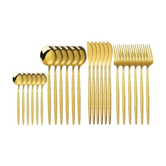 geerera 24 Pcs Silverware Set, Service for 6,Stainless Steel Flatware Set,Mirror Polished Cutlery Utensil Sets,Include Fork Knife Spoon,Dishwasher Safe ,for Home Kitchen Restaurant Hotel