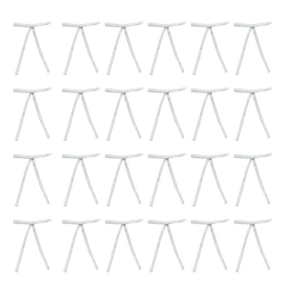 geerera 24 Pcs Velvet Bows Christmas Tree Bows, Vintage Velvet Ribbon Bows for Tree Garland Wreath Indoor Xmas Decorations Gift Wrapping, White