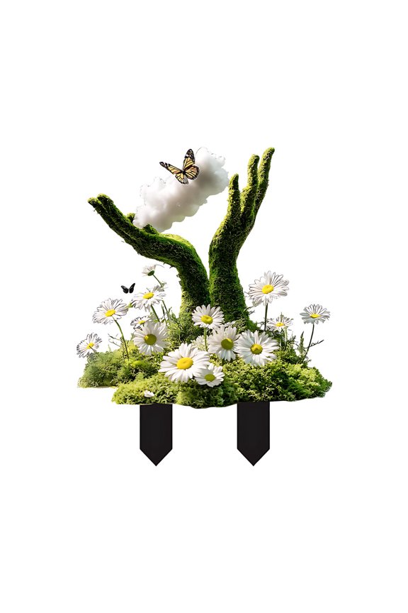 2D Acrylic Garden Statues, Whimsical Tree Man & Fairy Earth Goddess Decor with Stakes, for Yard, Patio, Flower Pot Displays