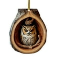 thumbnail image 1 of geerera 3.1-Inch Christmas Forest Animal Ornament, 2D Acrylic Hanging Owl Decor for Tree, Gift for Animal Lovers, Holiday Decor, 1 of 5