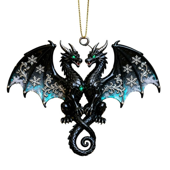 geerera 3.15" Christmas Tree Ornament, Dragon Ornament,Hanging Acrylic Decorative Hanging Ornaments for Christmas Trees Decorations Gifts