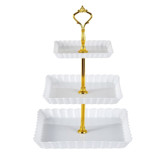 geerera 3-Tier Serving Tray for Candy & Fruit - Multi-Layer Snack Platter Perfect for Weddings, Parties and Living Room Entertaining