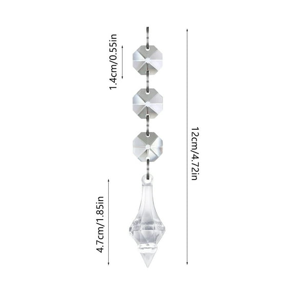 geerera 30Pcs Shatterproof Acrylic Hanging Crystals for Christmas Tree, Crystal Finial Ornaments, Clear Plastic Finial Drop Ornaments for Centerpiece Chandelier Wedding Winter Party Decor