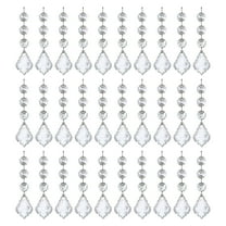 geerera 30Pcs Shatterproof Acrylic Hanging Crystals for Christmas Tree, Crystal Finial Ornaments, Clear Plastic Finial Drop Ornaments for Centerpiece Chandelier Wedding Winter Party Decor