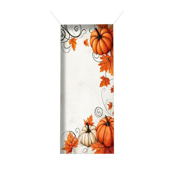 geerera 35 X 79 Inch Thanksgiving Door Cover, Fall Door Decoration, Autumn Photo Background for Thanksgiving Party