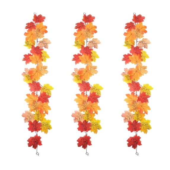 geerera 3Pcs 39.4 Inch Leaf Garland, Fall Maple Garland,Artificial Hanging Fall Leave Vines Garland Autumn Decor for Thanksgiving Home Wedding Party