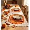 thumbnail image 1 of geerera 4-Pack Lace Pumpkin Placemats, 12x18" Orange Harvest Table Mats with Scalloped Edge, Rustic Fall Thanksgiving Dinnerware for Home, Kitchen & Dining Table, 1 of 6