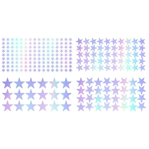 geerera 4 Sheets Glow-in-the-dark Star Stickers, Color Changing Fluorescent Decals, for Bedroom, Party Wall Decor, Window Decoration