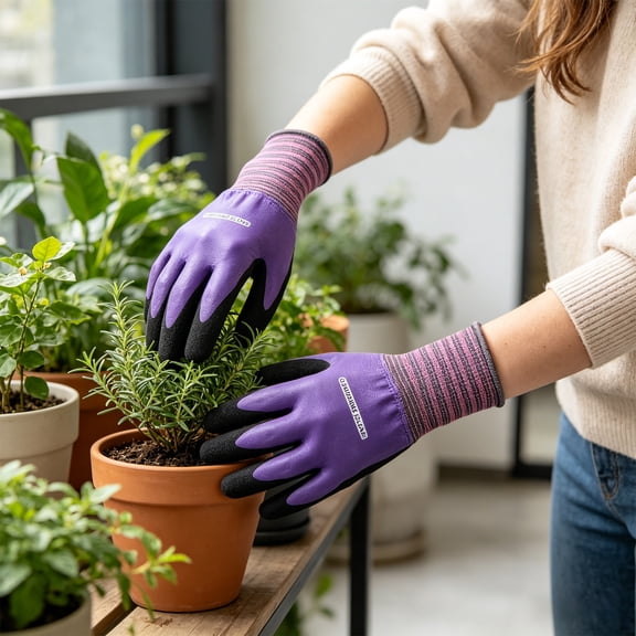 geerera 5-Pairs Waterproof Gardening Gloves, Anti-Puncture Non-Slip Work Gloves for Yard, Garden and Outdoor Tasks