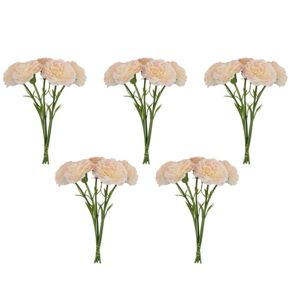 geerera 5 Pcs Artificial Flowers Bouquet, Imitation Flower, Faux Flowers Carnation , Silk Floral Arrangements for Home Party Wedding Bridal Table Centerpiece Decorations