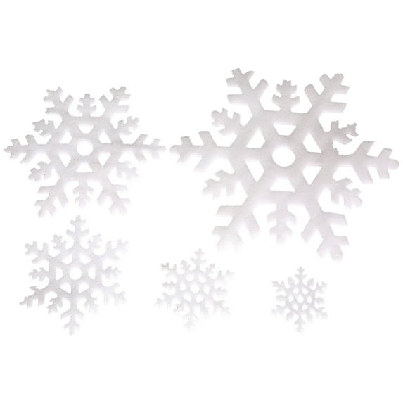 geerera 5-Piece 3D Snowflake Ornaments, Large White Hanging Snowflakes Decor, Winter Wonderland Christmas Decorations, for Holiday Parties, Home Decor, New Year Celebrations