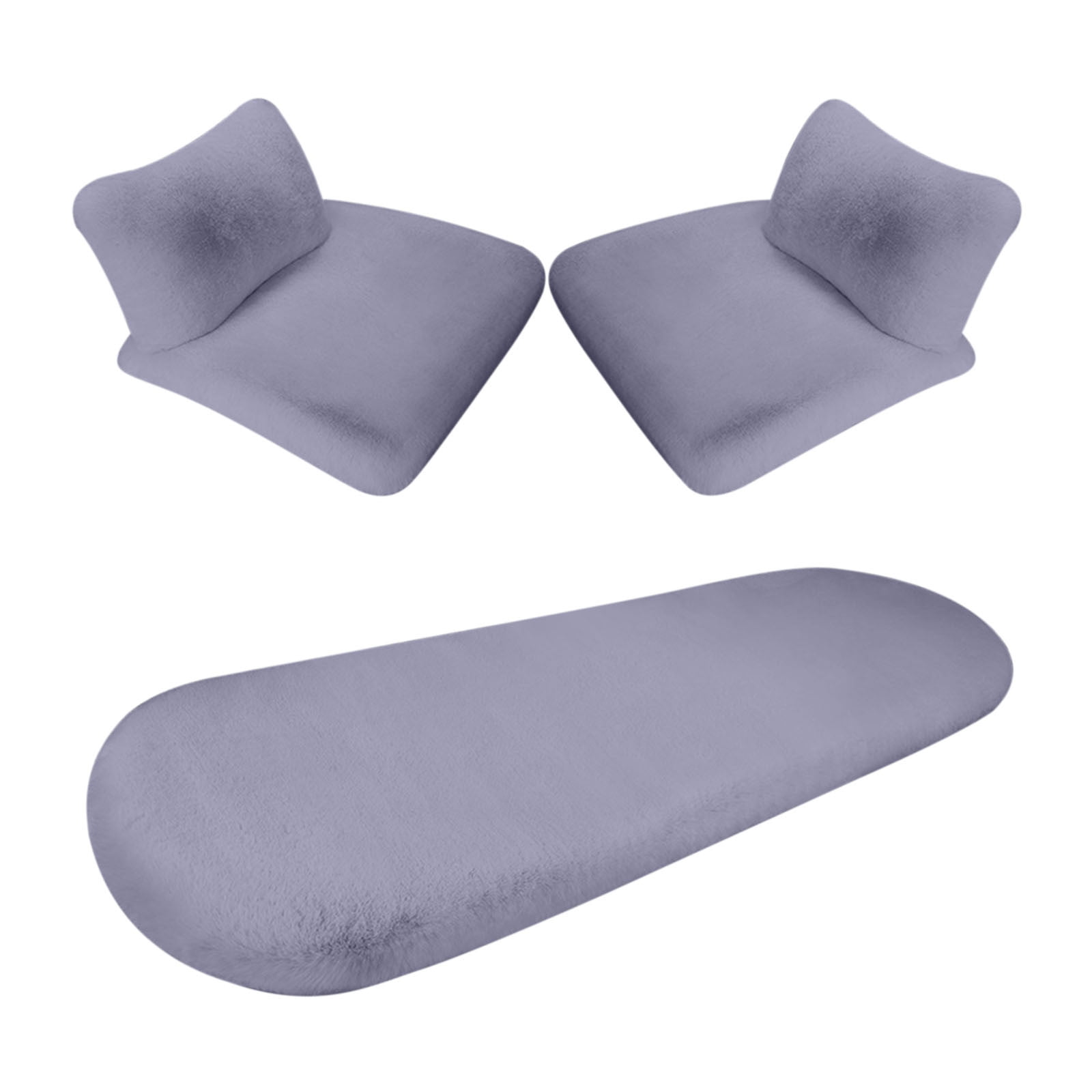 geerera 5Pcs Car Front Rear Seat Cushion with lumbar pillows, Soft Warm Winter Auto Seat Cover, Vehicle Seat Protector Pad With Non-Slip Backing, Car Accessories for Home and Office Chair