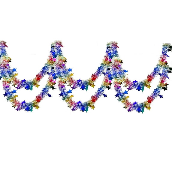 geerera 6.56 Ft Christmas Tinsel Garland, Metallic Twist Tree Decor, for New Year Party, Birthday Celebration, Indoor Holiday Decoration