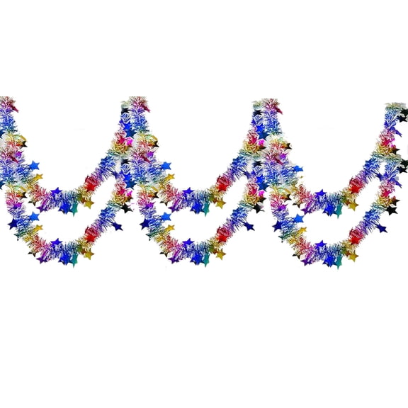 geerera 6.56 Ft Christmas Tinsel Garland, Metallic Twist Tree Decor, for New Year Party, Birthday Celebration, Indoor Holiday Decoration