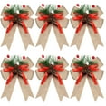 thumbnail image 1 of geerera 6-Pack Christmas Bows with Pine Cones, Flaxen Ribbon Bows with Pine Needles, for Christmas Tree Wreath, Xmas Party Decor, Indoor Outdoor Crafts, 1 of 6
