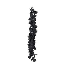 geerera 67 Inch Black Artificial Maple Leaf Garland, Gothic Vine Decor for Autumn Harvest Thanksgiving Christmas Parties, Indoor Outdoor Hanging Decorations