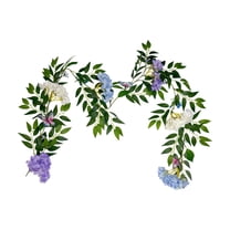 geerera 69" Artificial Hydrangea Garland, Spring Faux Flower Vine Decoration for Front Door and Wall, Seasonal Home Decor, Holiday Table Centerpiece, Entryway Greeting