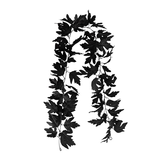 geerera 69 Inch Black Leaf Garland, Black Fall Maple Garland,Artificial Hanging Fall Leave Vines Garland Autumn Decor for Thanksgiving Home Wedding Party