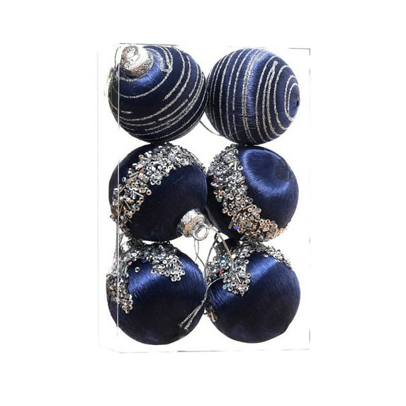 geerera 6pcs Christmas Ornaments, Vintage Style Hanging Ball Set with Decorative Box, Christmas Tree Decor for Home, Mantel, Party