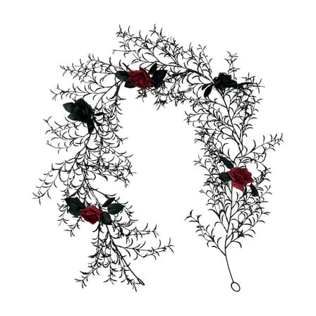 geerera 71 Inch Black Artificial Garland, Faux Ivy Leaf Greenery Hanging Plant for Indoor Outdoor Decor, Thanksgiving Party Garden Wall Wedding Decorations