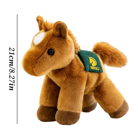 geerera 8-Inch Horse Plush Toy, Realistic Farm Animal Stuffed Horse, Soft Stuffed Animal, for Easter Gift, Birthday Present