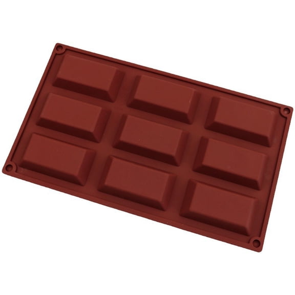 geerera 9-Cavity Silicone Chocolate Mold, Small Rectangle Design for Baking/Candy Making, Heat-Resistant up to 230C, Dishwasher Safe