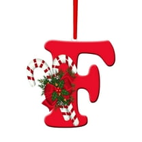 geerera Alphabet Ornament Set, 26 Letter Christmas Tree Decorations, DIY Personalized Hanging Pendants for Home, Office, Holiday Party(F)