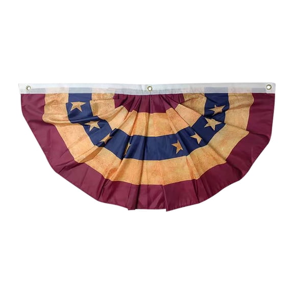 geerera American Pleated Fan Flags, USA Patriotic Flag Bunting Half Fan Banner 4th of july Decoration, Half Circle Decoration for Indoor/Outdoor Parties, Weddings, Festivals