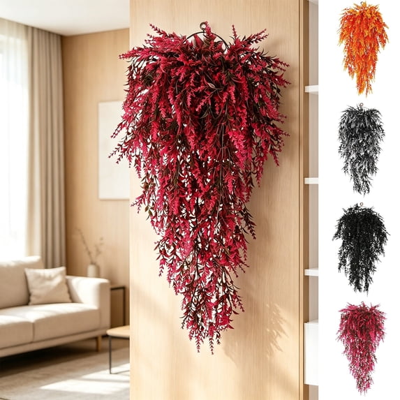 geerera Artificial Hanging Plants, 30" Faux Fall Vines with Hook, Autumn Indoor Fake Greenery for Home Wall Decor, for Thanksgiving Halloween Party Supplies