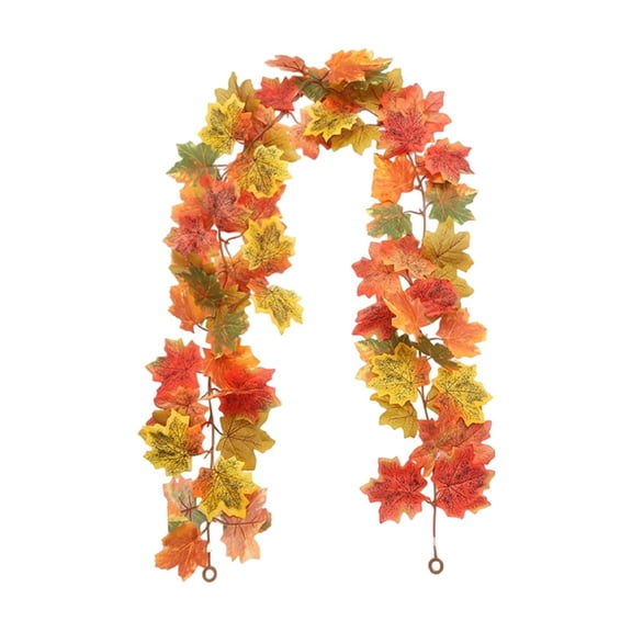 geerera Artificial Maple Leaf Garland, Fall Leaf Vine, Rattan Hanging Decor for Fireplace, Thanksgiving Party, Home Decor, 69 Inch