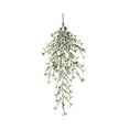 thumbnail image 1 of geerera Artificial Violet Hanging Basket, Silk Flower Rattan Decor, Suitable for Ceiling Display, Wall Border Accent, Boho Home Decor, 1 of 5