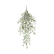 geerera Artificial Violet Hanging Basket, Silk Flower Rattan Decor, Suitable for Ceiling Display, Wall Border Accent, Boho Home Decor