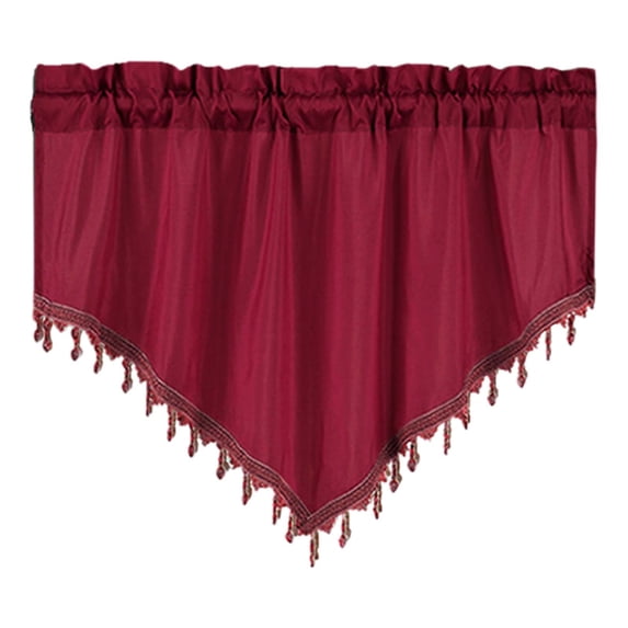 geerera Beaded Valance Curtain with Tassel - Decorative Window Topper for Kitchen, Living Room & Bedroom, Short Tier Curtain for Small Windows