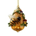 thumbnail image 1 of geerera Bee-Themed Christmas Tree Ornament, 2D Acrylic Honeycomb Hanging, Beehive Flowers Ornament for Nature Lover Gifts, Unique Home Decoration, 1 of 9