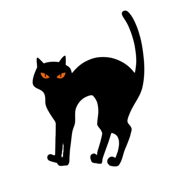 geerera Black Cat Statue, Halloween Iron Art Garden Stake, Metal Cat Ground Insertion Decor with Weather-Resistant Finish for Outdoor Pathway, Yard Displays, Graveyard Scene