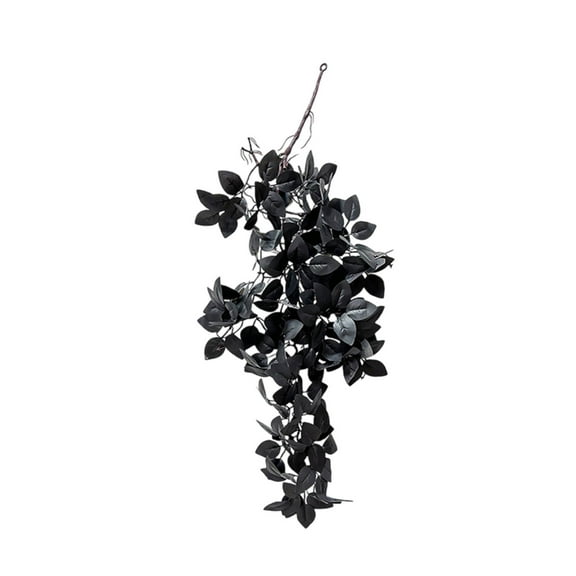 geerera Black Fall Leaves Garland, Autumn Leaf Vine with Berries, Artificial Hanging Plant for Home Decor, Fireplace Mantel, Thinksgiving Party