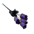 thumbnail image 1 of geerera Black Roses Artificial Flowers, 5-Head Closed Bud Roses, Fake Flower Silk Stems Realistic Faux Bouquets for Halloween Family Wedding Party Decoration, 1 of 6
