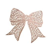 geerera Bow PVC Table Mat, Waterproof and Heat-Resistant Placemat, Table Decoration for Valentines Day, Holiday Dining, Party Table Setting