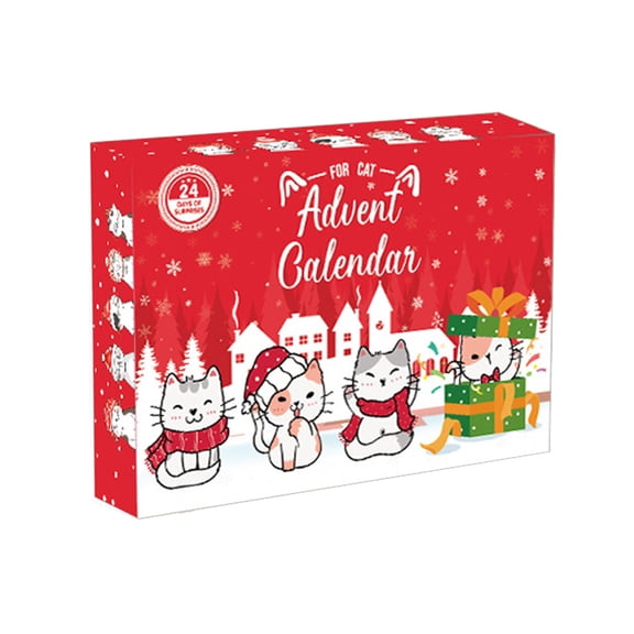 geerera Cat Advent Calendar, 24 Day Advent Calendar for Pets with Assorted Cat Interactive Toys, Xmas Gifts for Cat Lovers