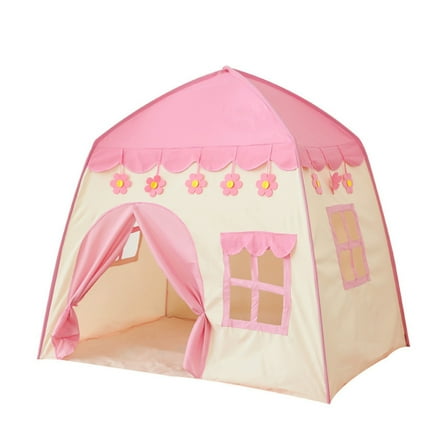 geerera Children's Tent,Cute Princess Tent,Playhouse Flower House,Princess Castle Tent,Oxford Fabric,Pink Castle Play Tent Playhouse for Children Indoor and Outdoor Fun 51x39x51 inch