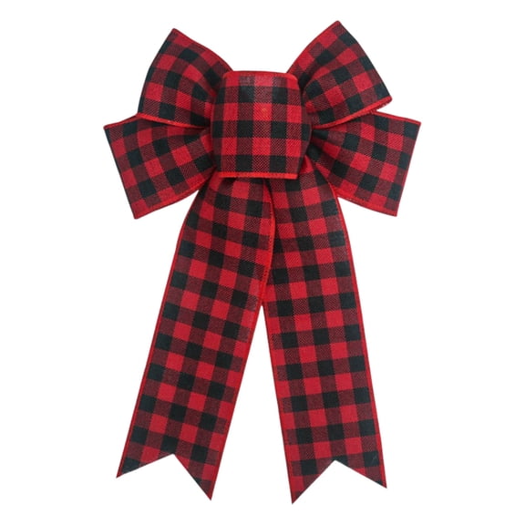 geerera Christmas Bow Ornaments, Assorted Ribbon Bow Tree Pendants, Decorative Holiday Bows for Gift Wrapping, Tree Decor, Home Decoration
